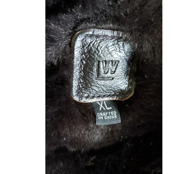Wilsons Leather Jacket Womens XL Black Faux Fur Lined Hooded Coat Y2K Goth Moto - Picture 4 of 11